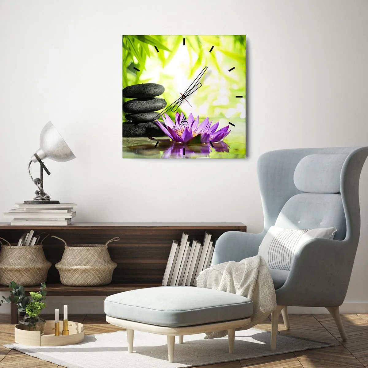 Orologio da parete - Orologio in Vetro - In un cespuglio di bambù - 40x40 cm