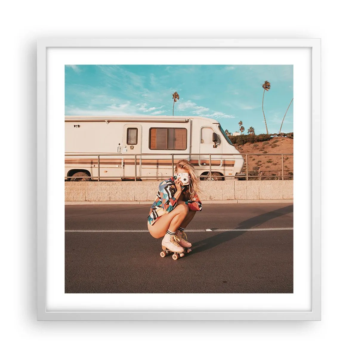 Poster in cornice bianca - Sorridi per favore! - 50x50 cm