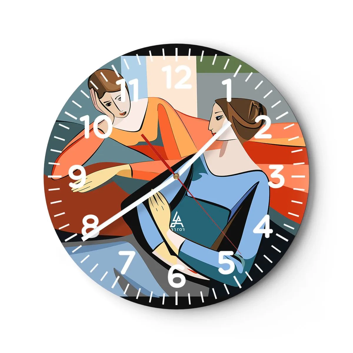 Orologio da parete - Orologio in Vetro - Il momento delle confidenze - 30x30 cm
