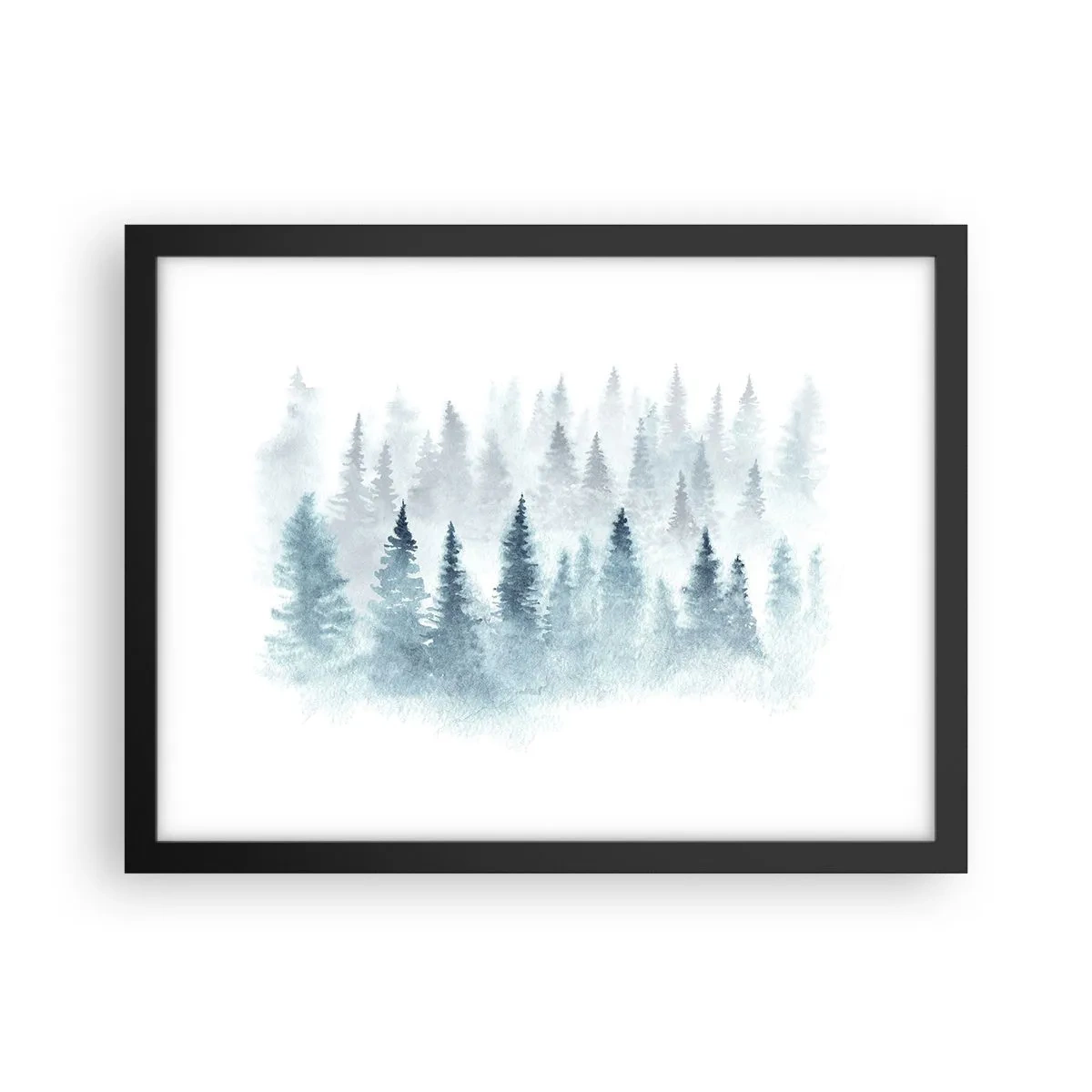 Poster in cornice nera - Avvolti nella nebbia - 40x30 cm