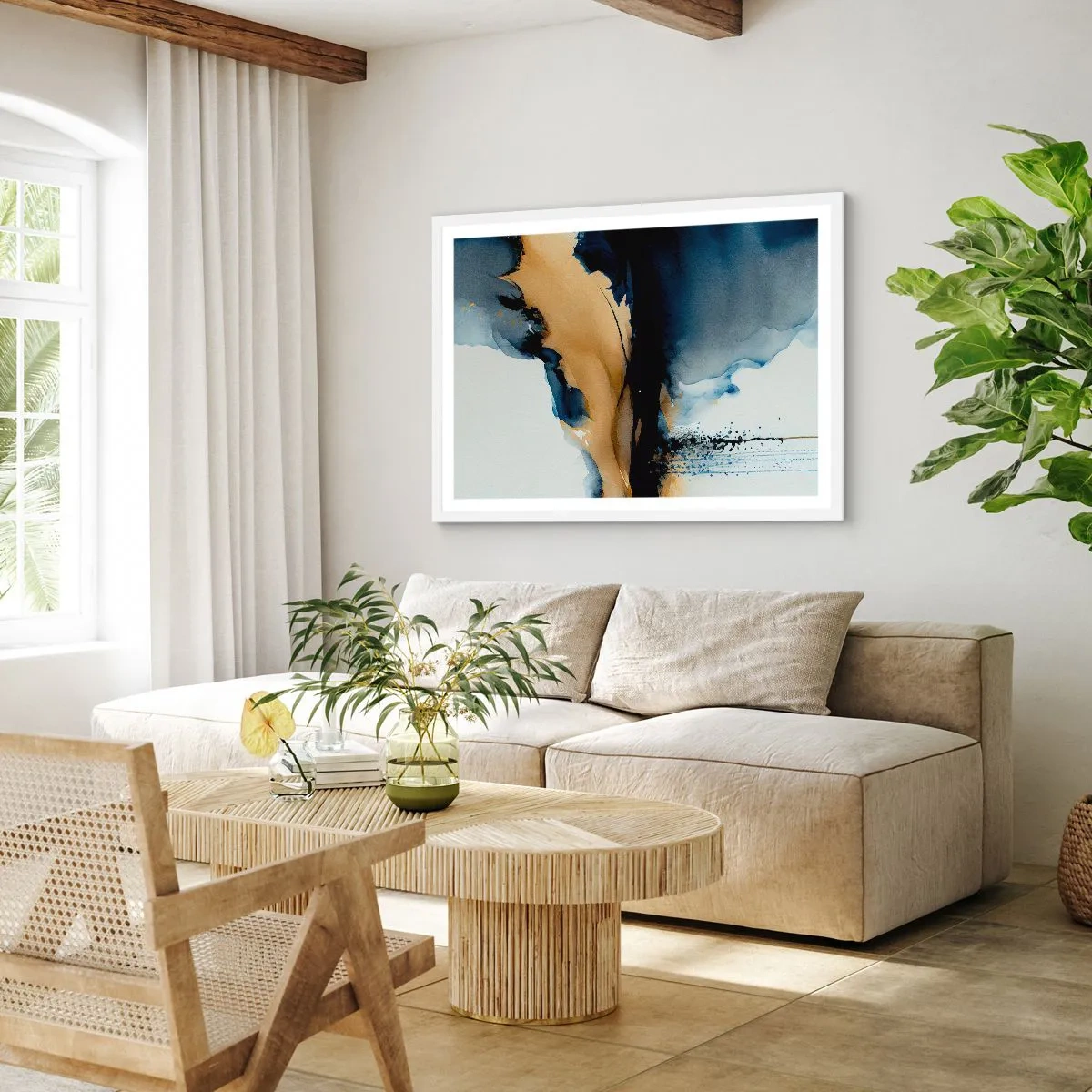 Poster in cornice bianca - Dietro la cortina - 50x40 cm