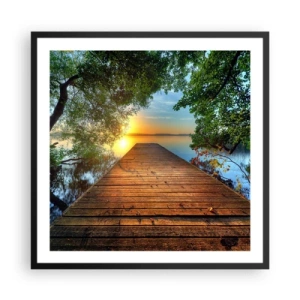 Poster in cornice nera - Non avere fretta, siediti - 60x60 cm