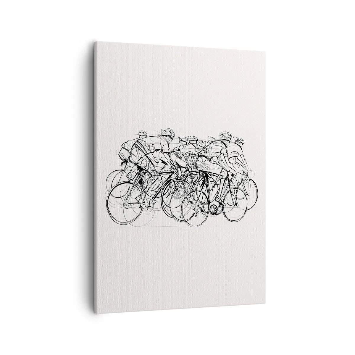 Quadro su tela - Stampe su Tela - Un gruppo di ciclisti in movimento in stile minimalista - 50x70cm - Insieme - Decorazione murale moderna per soggiorno e camera da letto ARTTOR