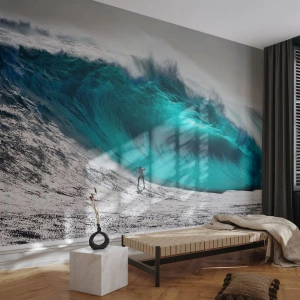 Fotomurali Premium Sand - Il potere dell'oceano - 100x70cm - Sfida accettata - Decorazione murale moderna per soggiorno e camera da letto ARTTOR