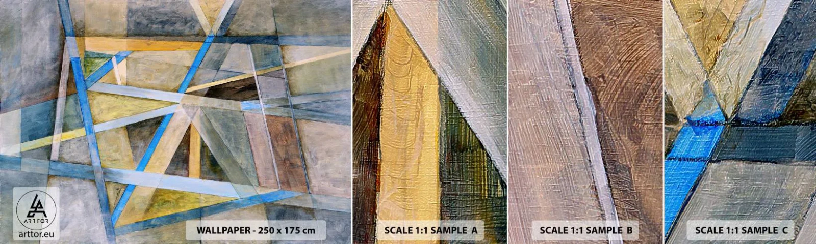 Campione di Fotomurale Adesivo Deluxe Sticker - Dritto o obliquo? - Astrazione, Pezzo, Modello moderno - 100x30 cm