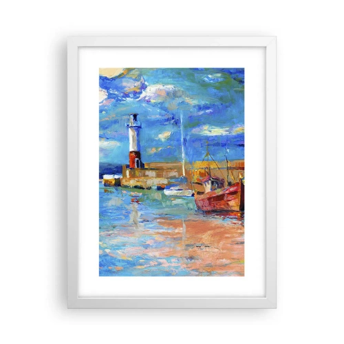 Poster in cornice bianca - Pomeriggio nell'insenatura multicolore - 30x40 cm