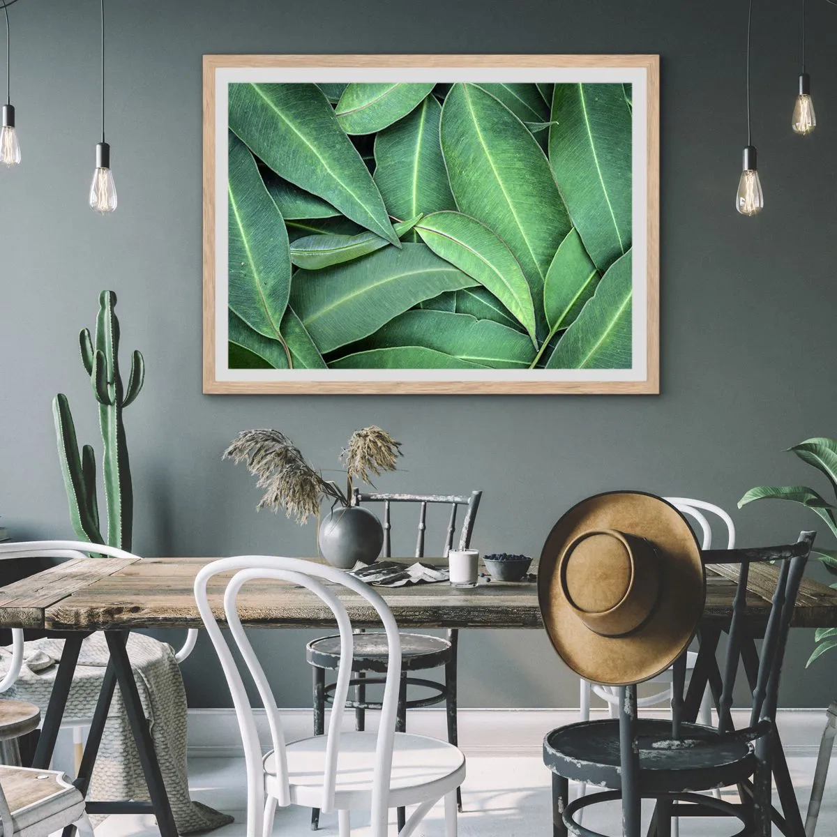 Poster in cornice rovere chiaro - Succosi e freschi - 50x40 cm