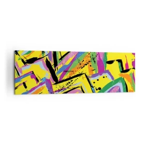 Quadro su tela - Stampe su Tela - Astrazione vivida in colori vivaci e forme dinamiche - 160x50cm - Grida di gioia - Decorazione murale moderna per soggiorno e camera da letto ARTTOR