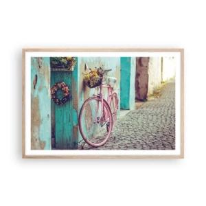 Poster in cornice rovere chiaro - Torno subito - 91x61 cm