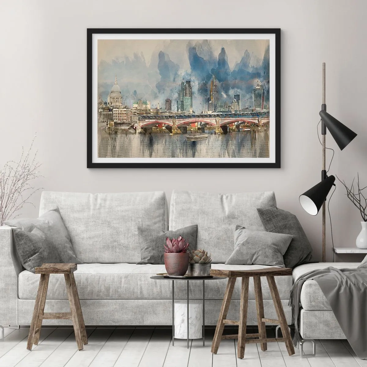 Poster in cornice nera - Londra in tutta la sua bellezza - 50x40 cm