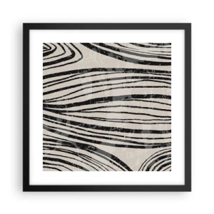 Poster in cornice nera - Una palude di linee - 40x40 cm