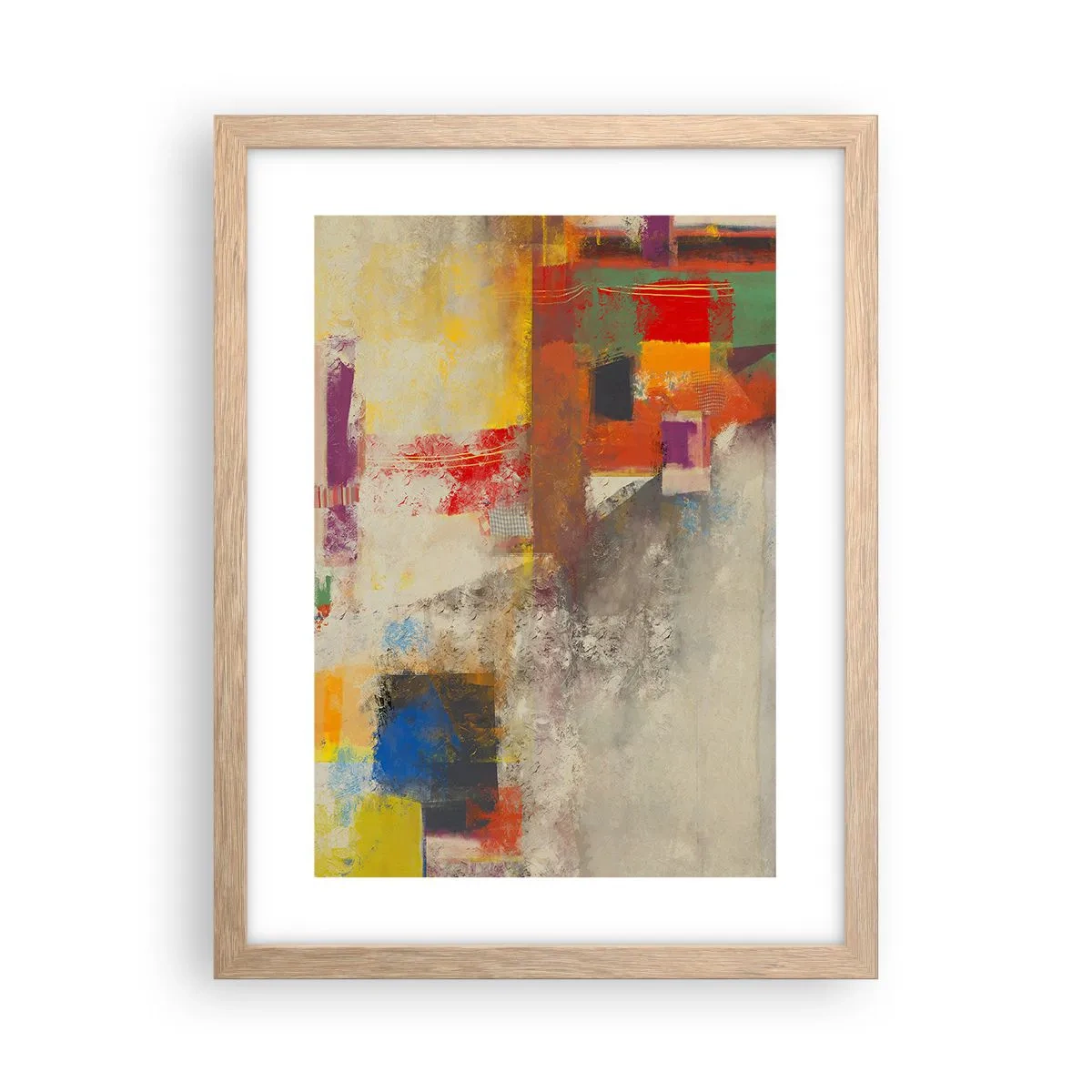 Poster in cornice rovere chiaro - Geometria dei colori - 30x40 cm