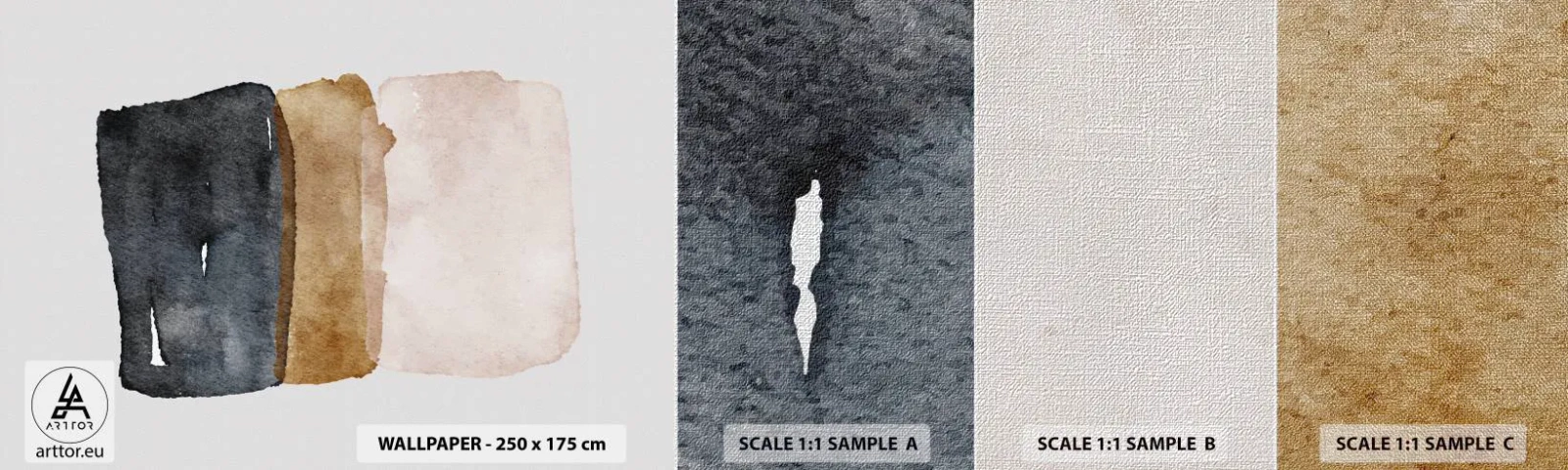 Campione di Fotomurale Premium Canvas - Composizione di colori della terra - Astrazione, Pezzo, Minimalismo - 100x30 cm