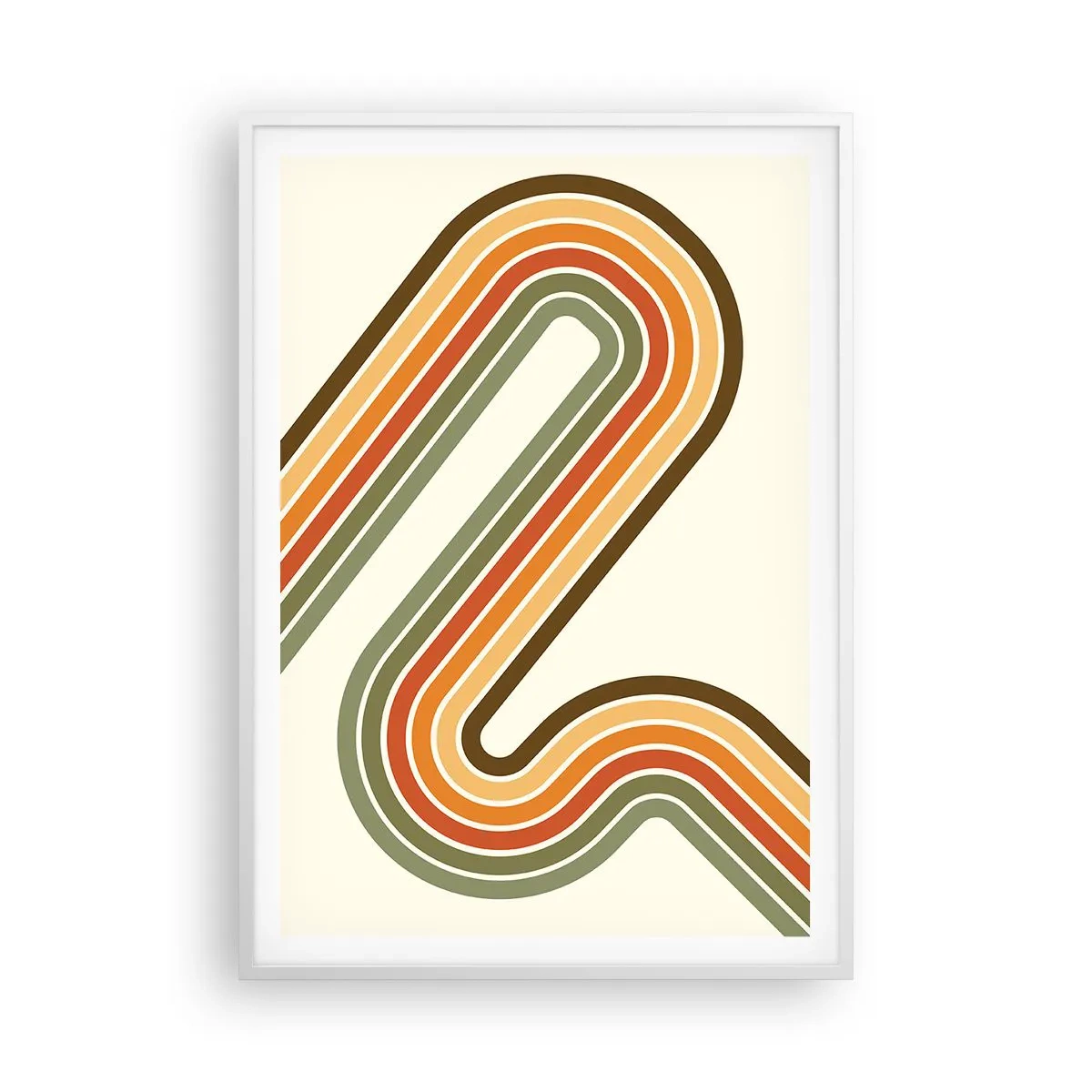 Poster in cornice bianca - Zig zag fino alla meta - 70x100 cm