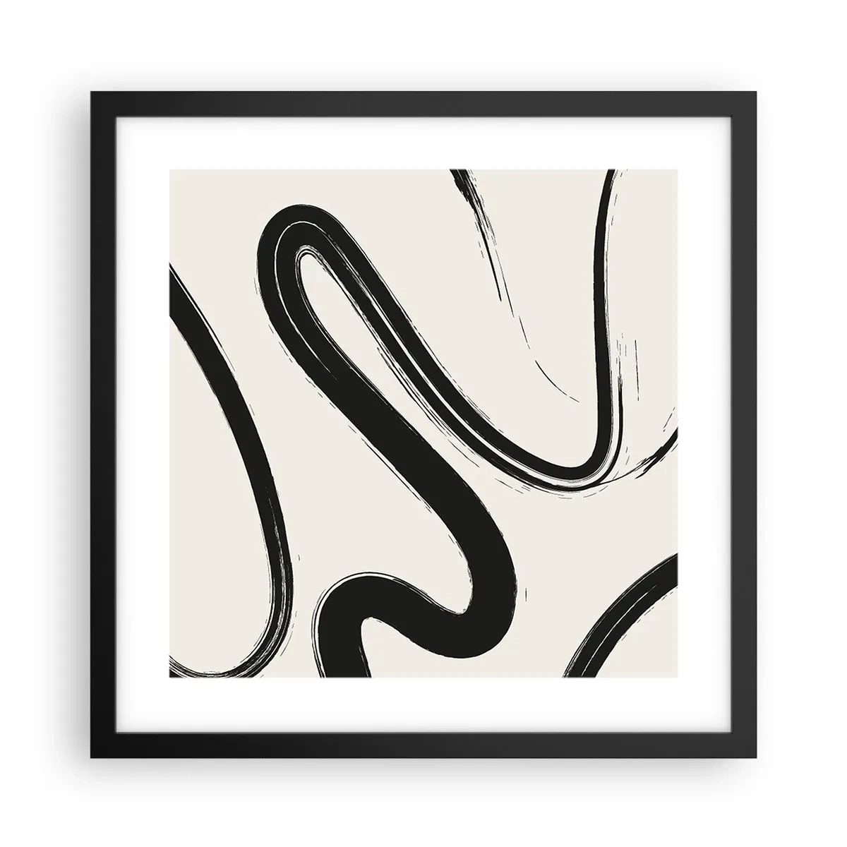 Poster in cornice nera - Capriccio bianco e nero - 40x40 cm