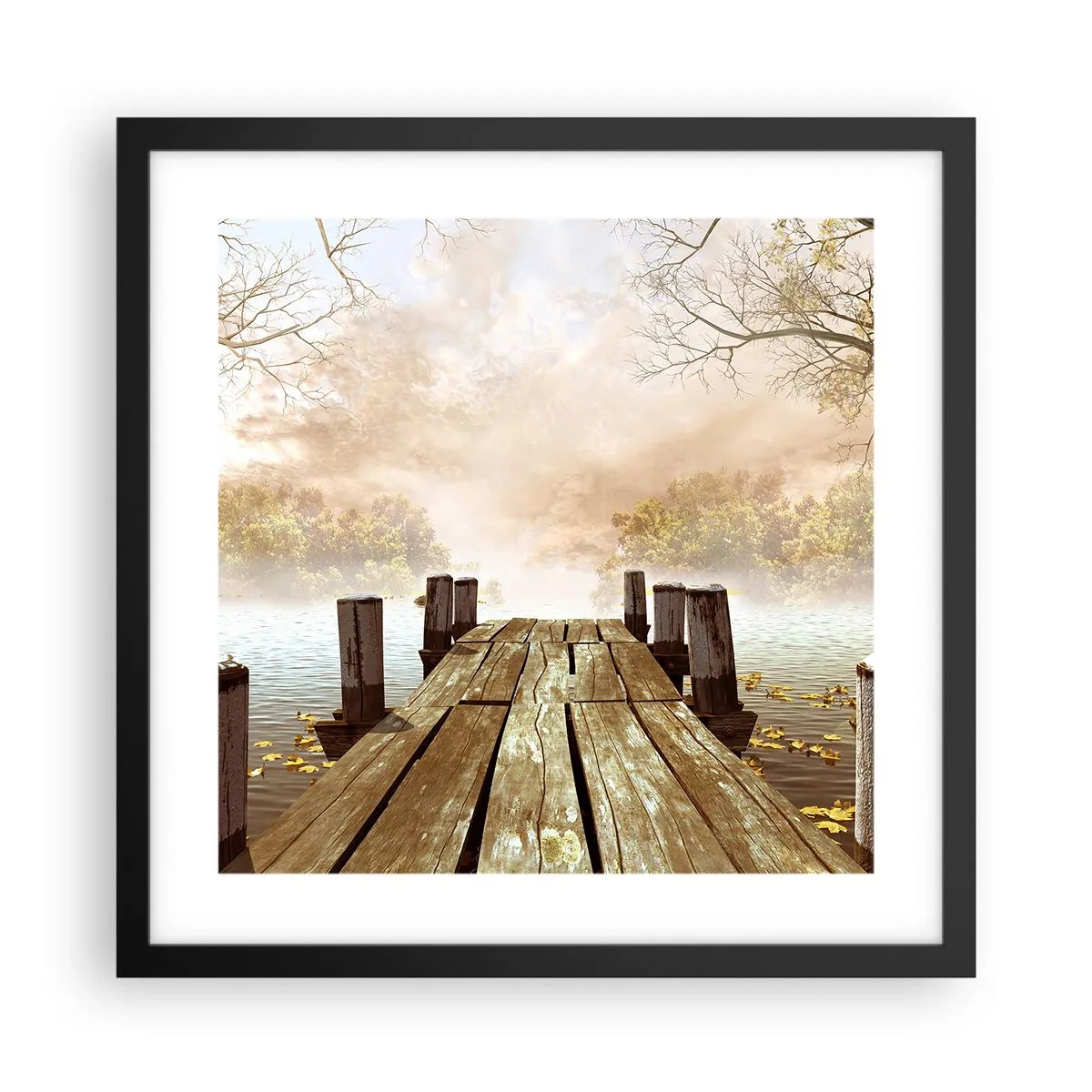 Poster in cornice nera - La mite melanconia autunnale - 40x40 cm