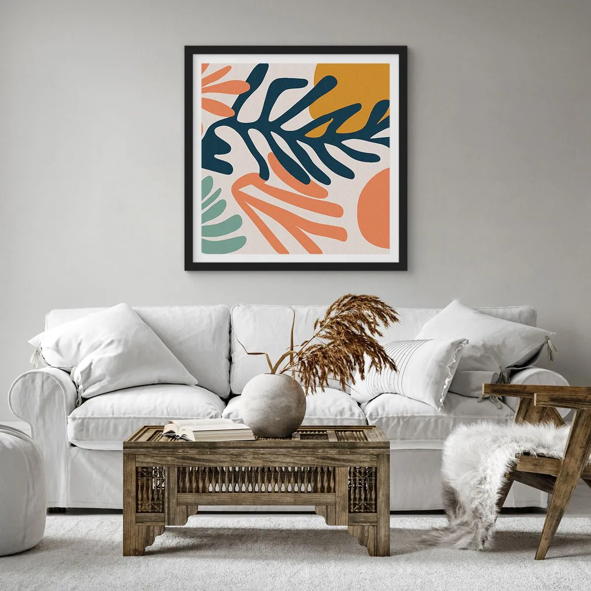 Poster in cornice nera - Mare di coralli - 30x30 cm
