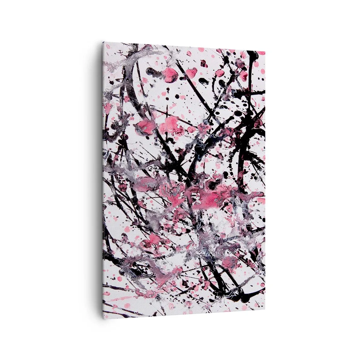 Quadro su tela - Stampe su Tela - Motivo astratto nei toni del rosa, nero e bianco - 80x120cm - La natura passeggera della vita - Decorazione murale moderna per soggiorno e camera da letto ARTTOR