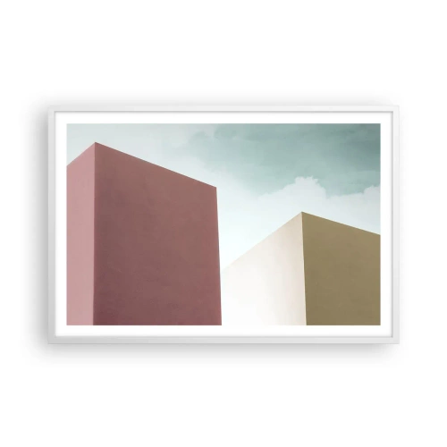 Poster in cornice bianca - Geometria di un'estate assolata - 91x61 cm