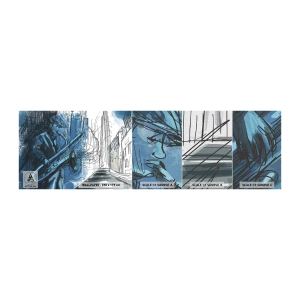 Campione di Fotomurale Premium Canvas - Rapsodia urbana - Sassofono, Jazz, Musica - 100x30 cm