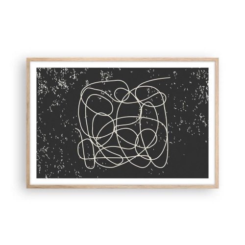 Poster in cornice rovere chiaro - Il caos dei pensieri - 91x61 cm