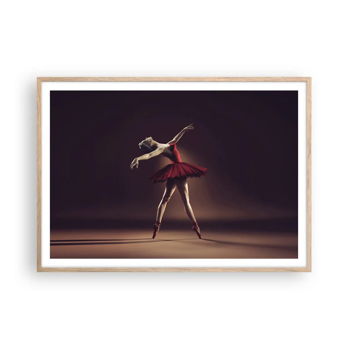 Poster in cornice rovere chiaro - Prima ballerina - 100x70 cm