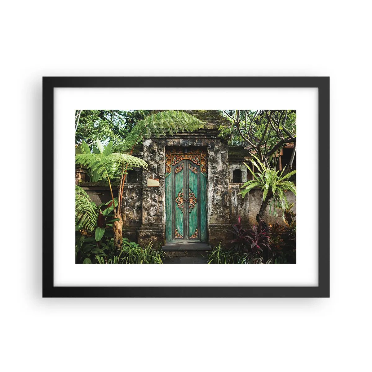 Poster in cornice nera - Le porte verso un mondo esotico - 40x30 cm