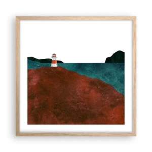 Poster in cornice rovere chiaro - Contemplando il mare - 50x50 cm