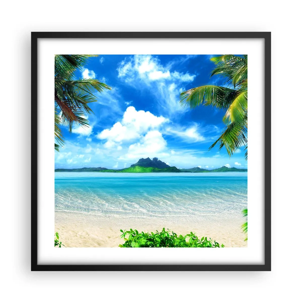 Poster in cornice nera - L'azzurro dei tropici - 50x50 cm