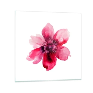 Quadro su vetro - Bacio profumato al carminio  - 40x40 cm