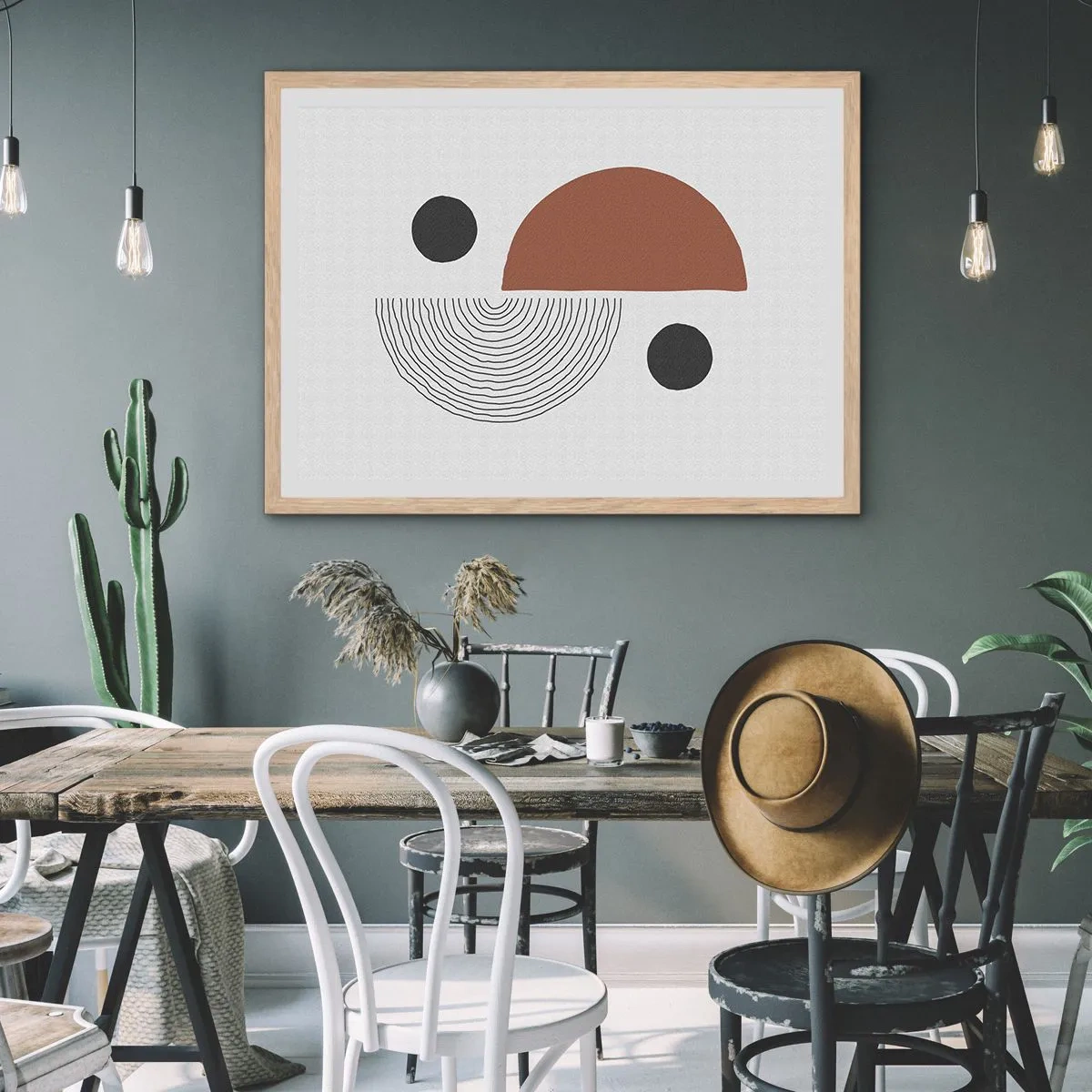 Poster in cornice rovere chiaro - La perfezione del cerchio - 100x70 cm