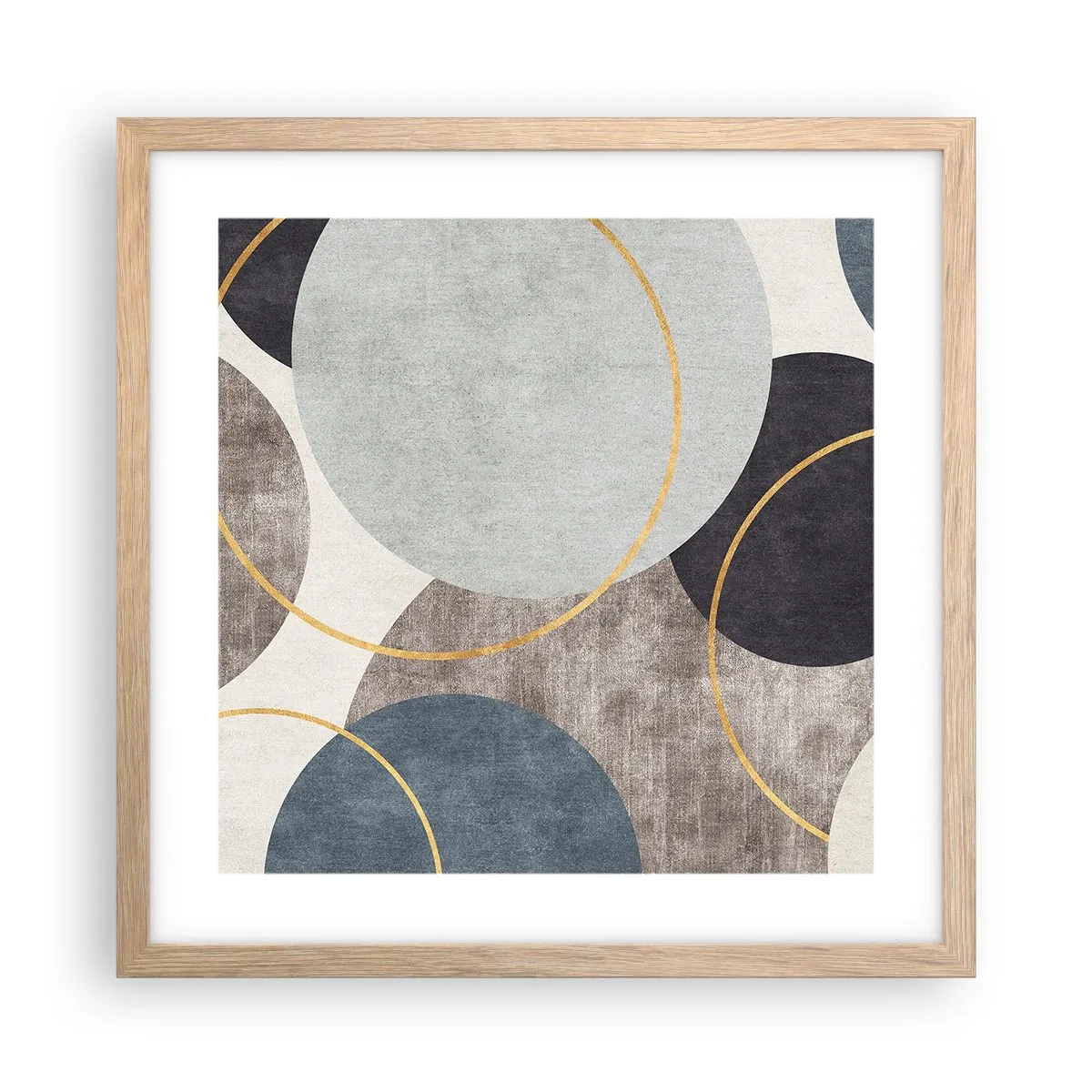 Poster in cornice rovere chiaro - Un cerchio dietro l'altro - 40x40 cm