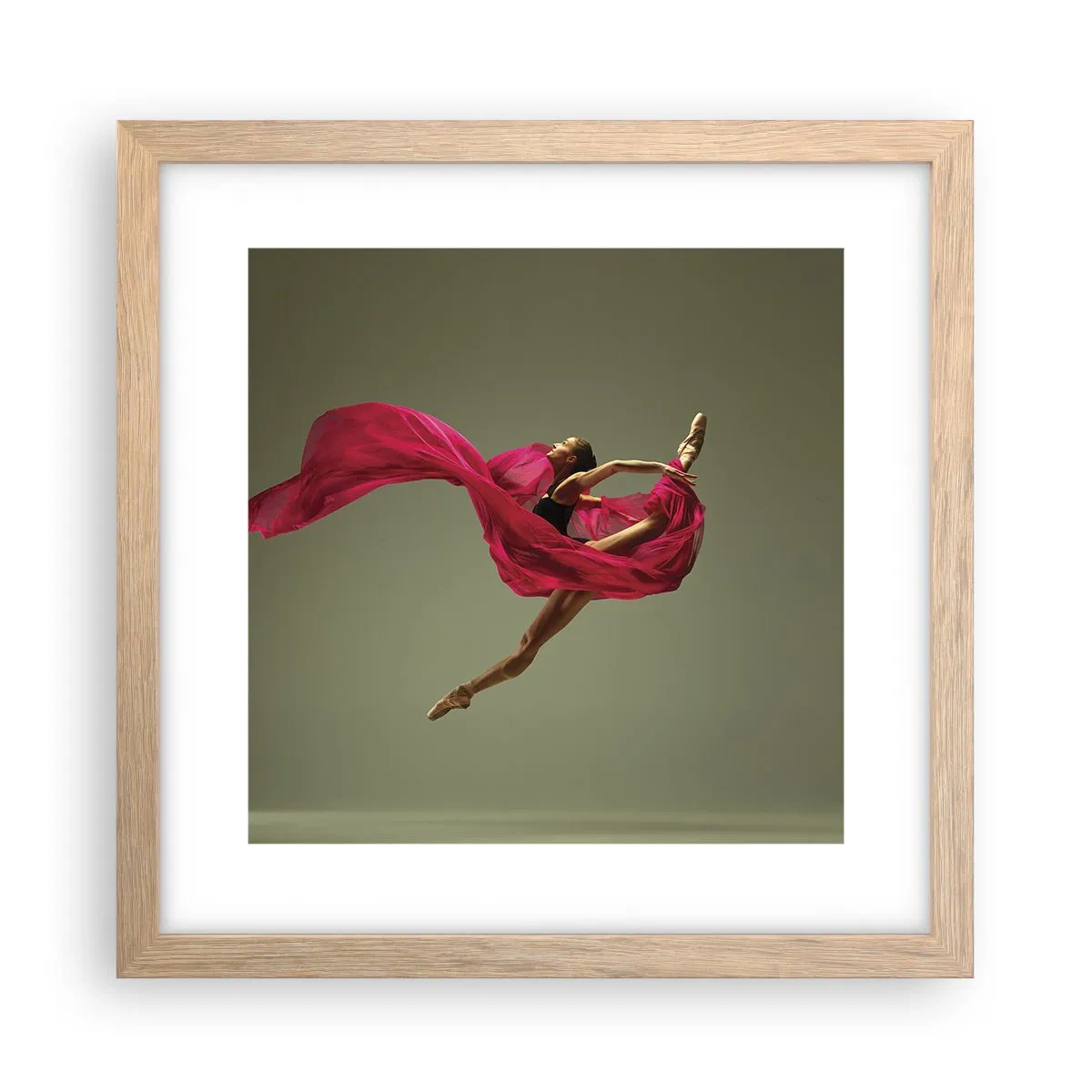 Poster in cornice rovere chiaro - Fiamma danzante - 30x30 cm