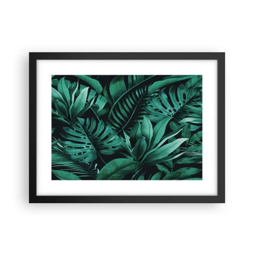 Poster in cornice nera - Dal profondo del verde tropicale - 40x30 cm