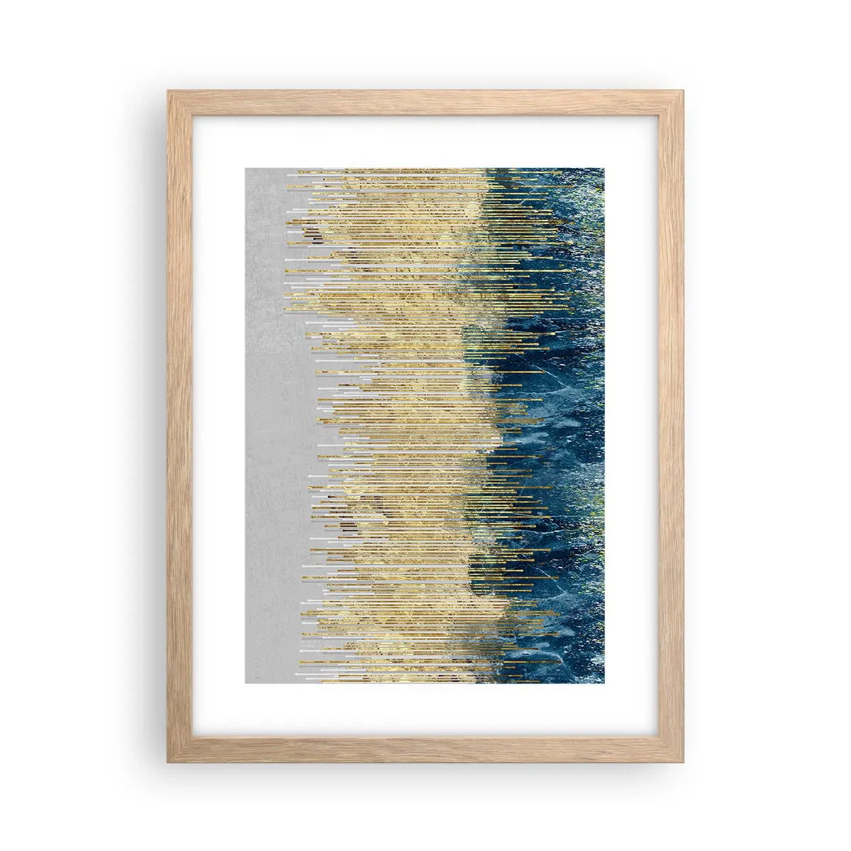 Poster in cornice rovere chiaro - Confine dorato - 30x40 cm