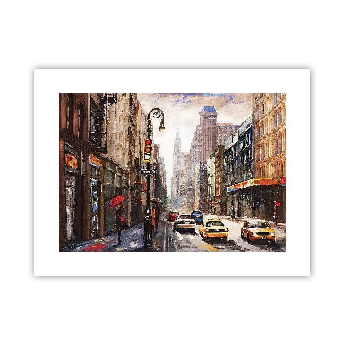 Poster - New York: colorata anche sotto la pioggia - 40x30 cm