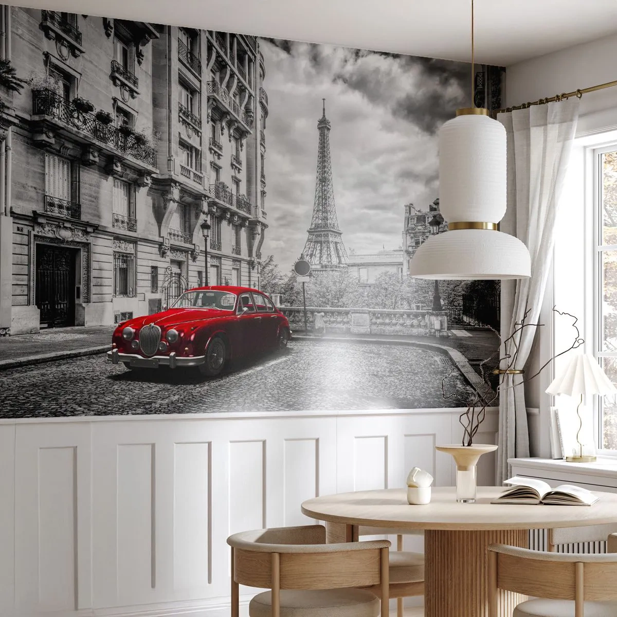 Fotomurali Premium Canvas - Predatore in città - Città, Torre Eiffel, Parigi - 250x175 cm