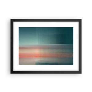 Poster in cornice nera - Astrazione: onde di luce - 40x30 cm