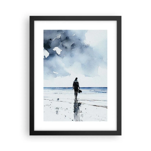 Poster in cornice nera - Dialogo con il mare - 30x40 cm