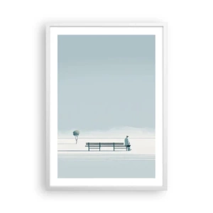 Poster in cornice bianca - Si, aspetto. - 50x70 cm