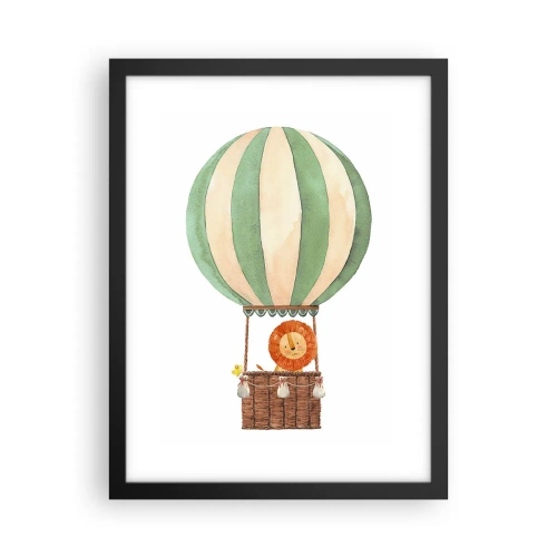 Poster in cornice nera - I viaggi del leone - 30x40 cm