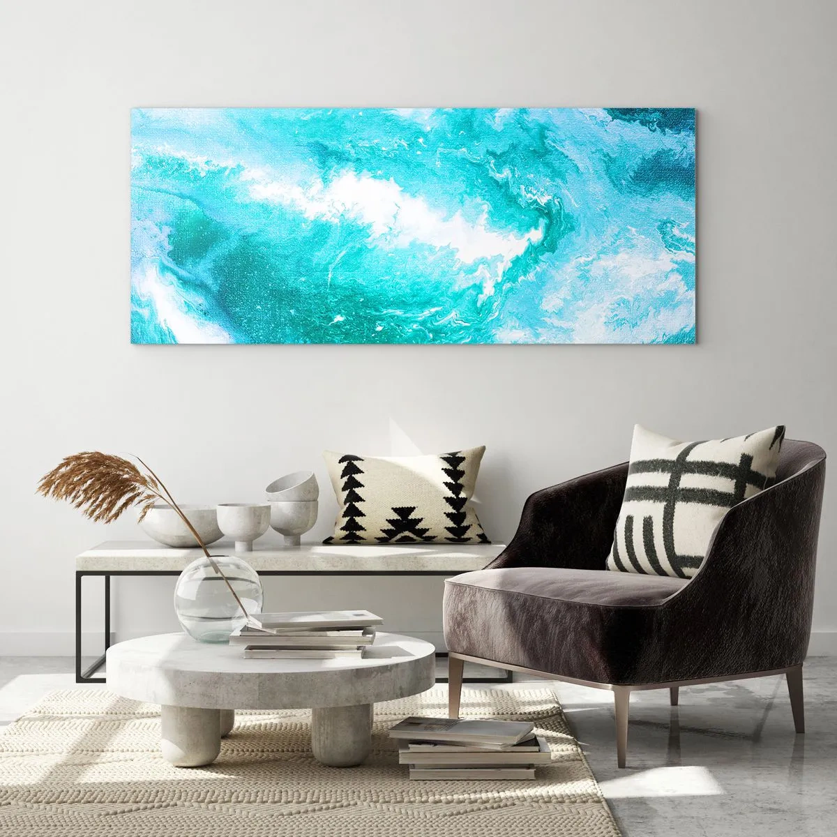 Quadro su vetro - Nel vortice degli elementi - 90x30 cm