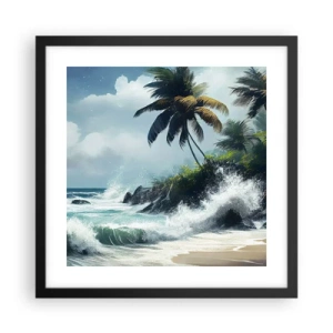 Poster in cornice nera - Sulla riva tropicale - 40x40 cm