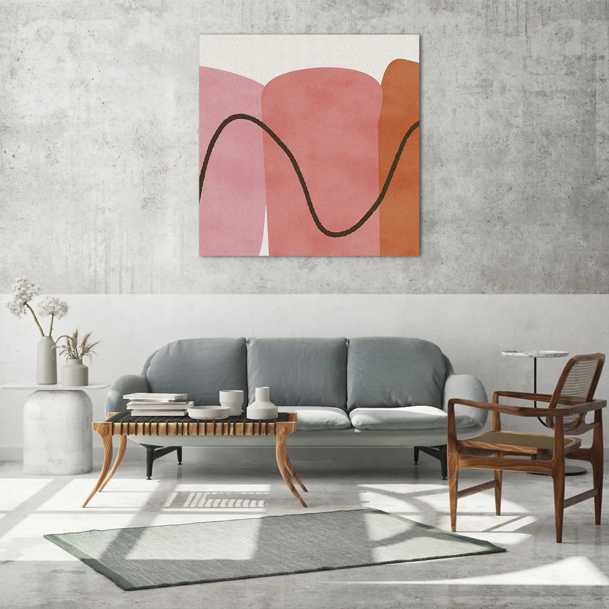 Quadro su vetro - Il delicato movimento delle forme - 50x50 cm