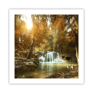 Poster - Cascata nel parco - 50x50 cm