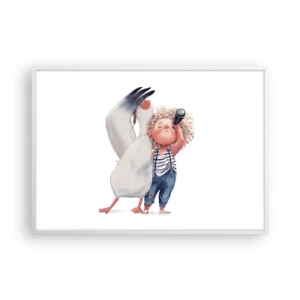 Poster in cornice bianca - Il progetto di un grande viaggio - 100x70 cm