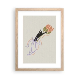 Poster in cornice rovere chiaro - Tocco delicato - 30x40 cm