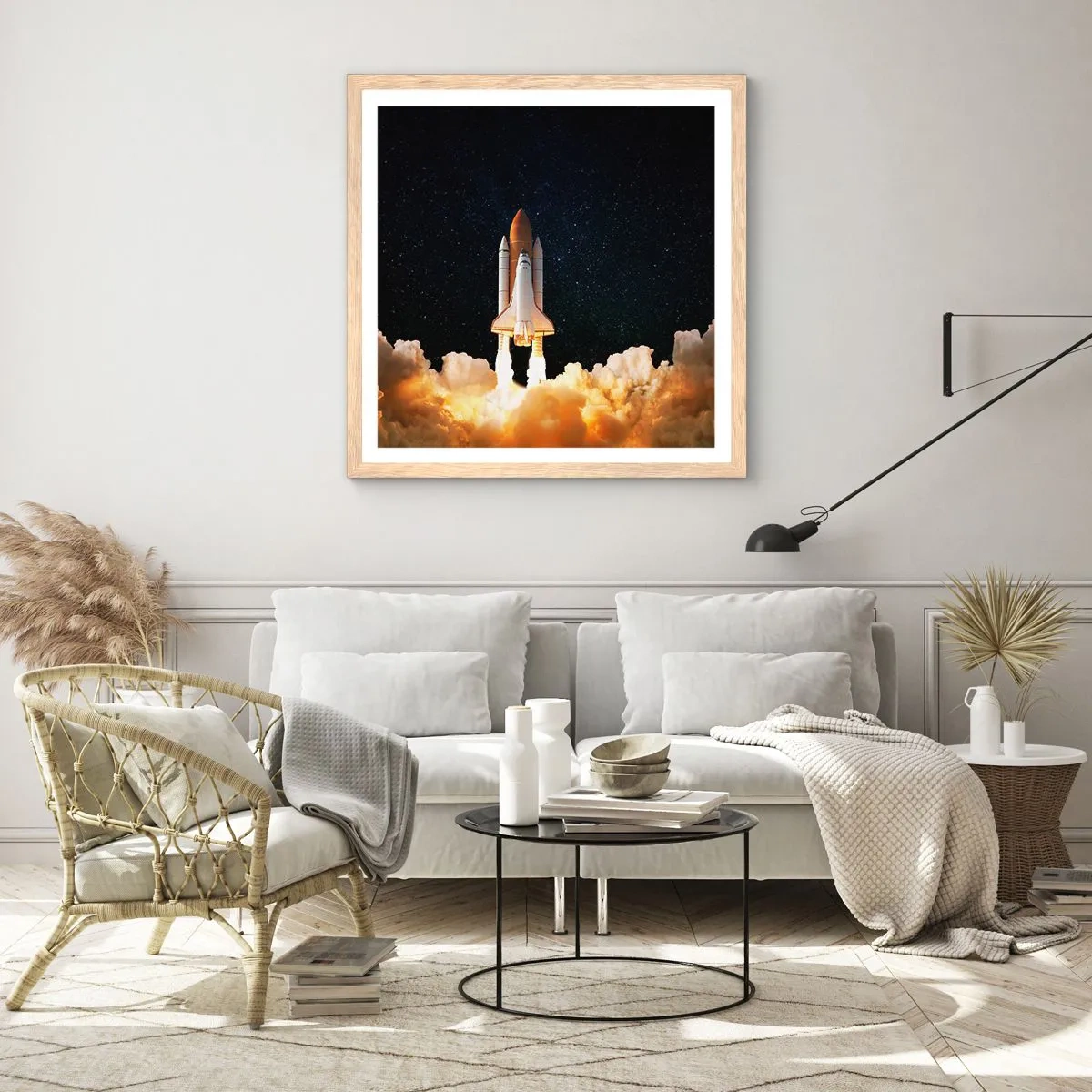 Poster in cornice rovere chiaro - Ad astra! - 40x40 cm
