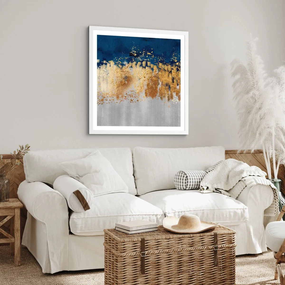 Poster in cornice bianca - Composizione moderna con bagliore - 40x40 cm