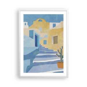 Poster in cornice bianca - Un giorno in una città araba - 50x70 cm